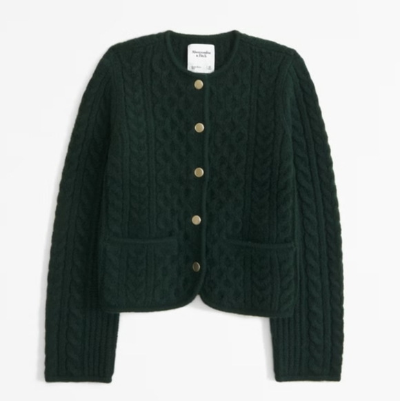 Abercrombie & Fitch Sweaters - Abercrombie Cable Knit Sweater - Green